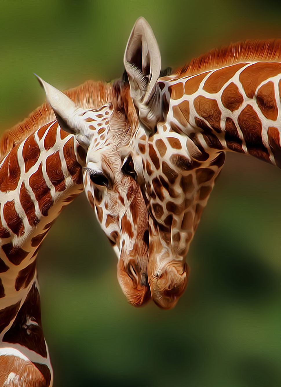 Hotunan giraffes a faɗuwar rana a Selengeti National Park, Tanzania