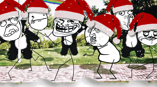 Imaginea GIF: trolurile sărbătoresc Anul Nou