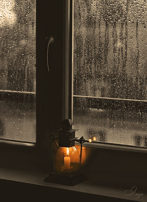 Gif nuotrauka lietus už lango