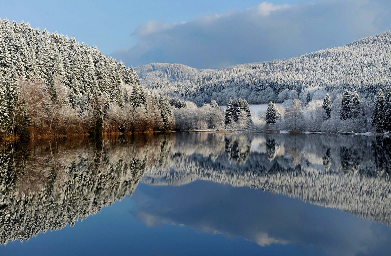 Fotografie zimy: zimní jezero