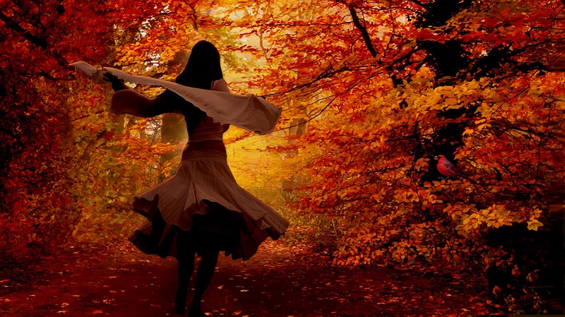 Фото дівчат восени спиною і без особи на аву
