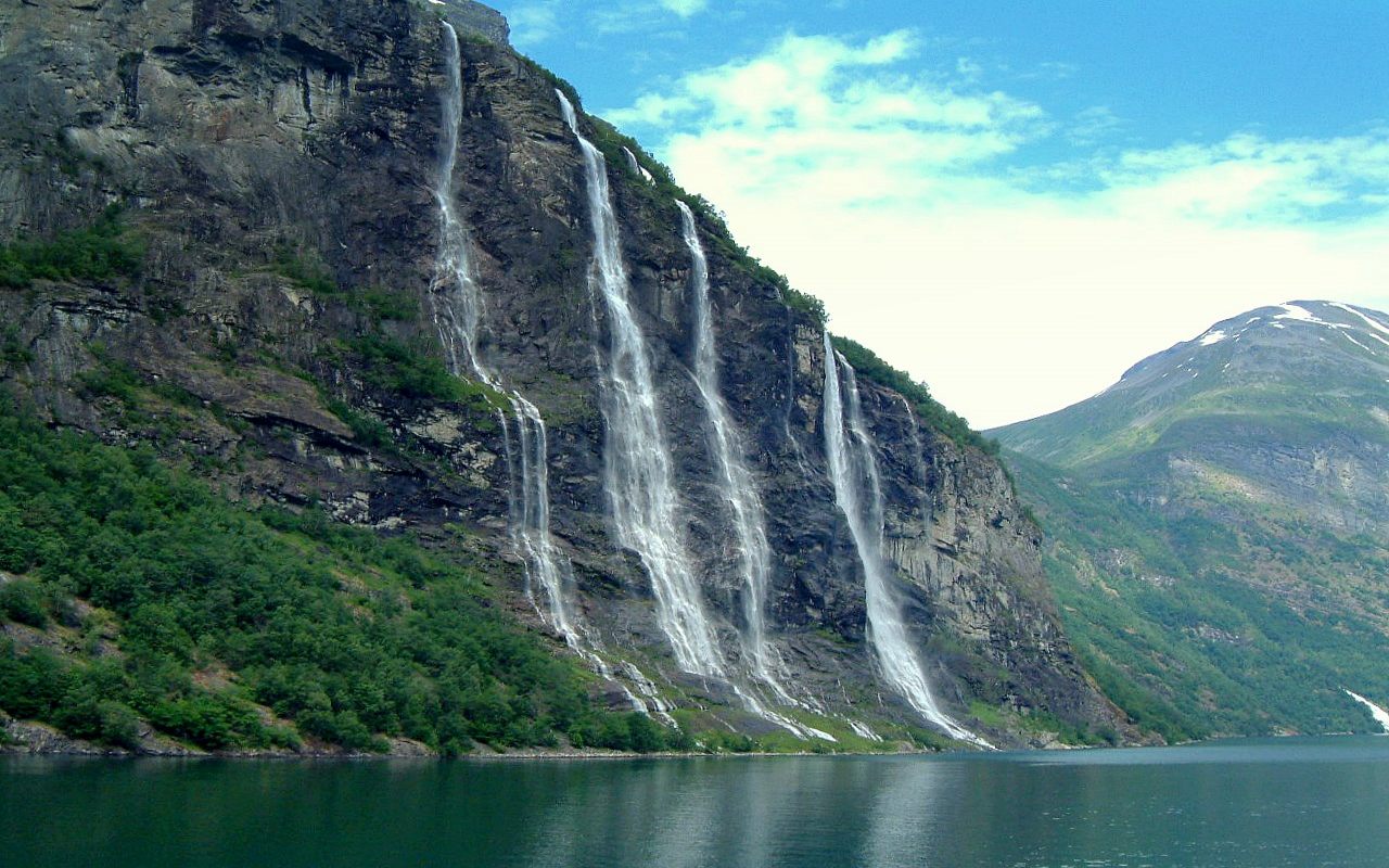 Waterfalls in the Geiranger Fjord