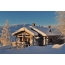 Beautiful photo of winter: dawn and hut