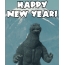 GIF bilde: Godzilla ønsker et godt nyttår