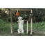 GIF picture: a dog takes a shower