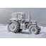 Winter photo: frozen tractor