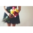 Photos of girls without a face with flowers
