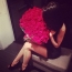 Photos of girls without a face with flowers