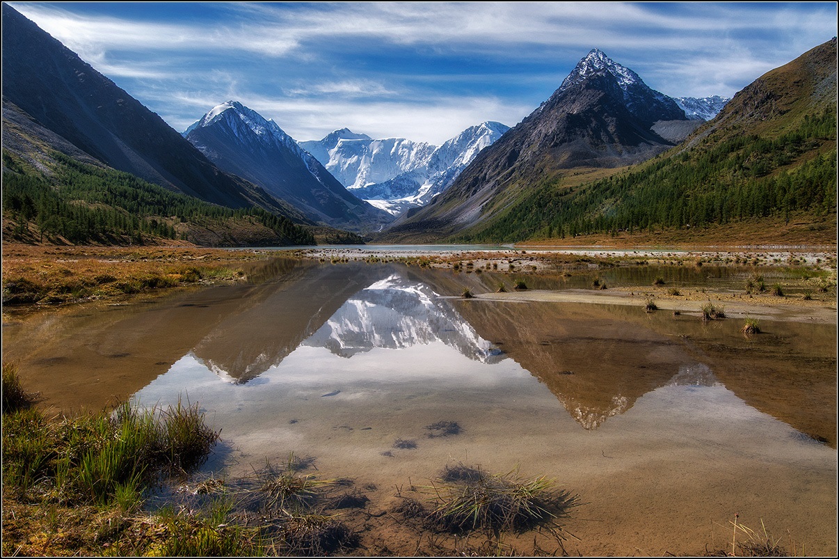 Foto cu Lacurile Altai: Lacul Akkemskoe, Muntele Belukha