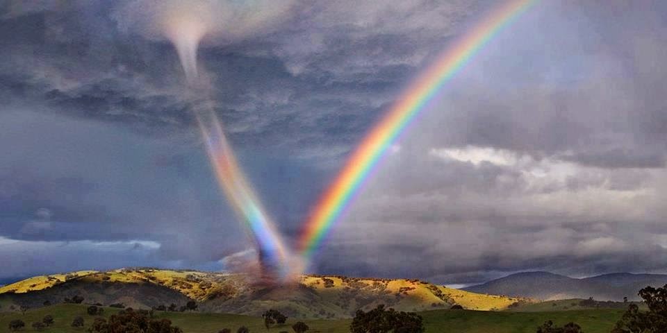 Tornado sucks rainbow