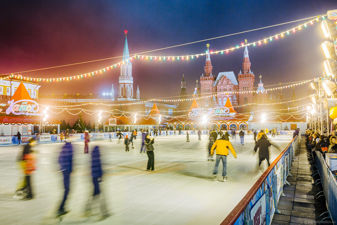 新年滑冰场在莫斯科