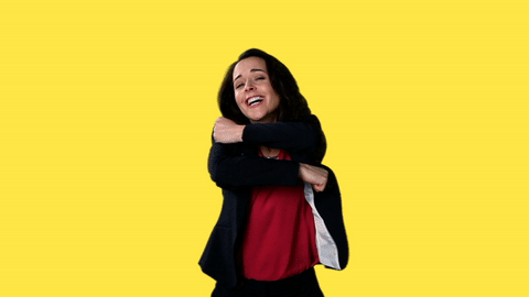 GIF picture: joy when friends go to you
