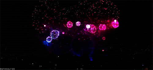 GIF picture: New Year fireworks over London