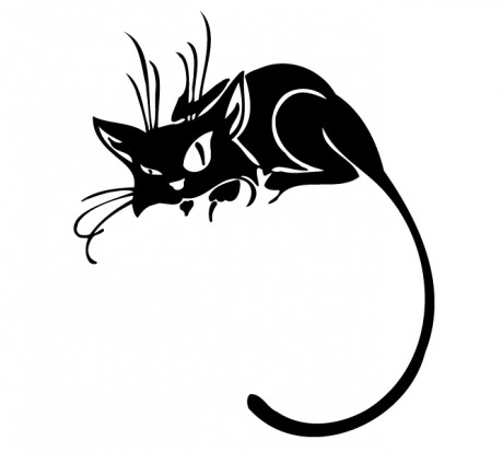 Disegno in bianco e nero di un gatto