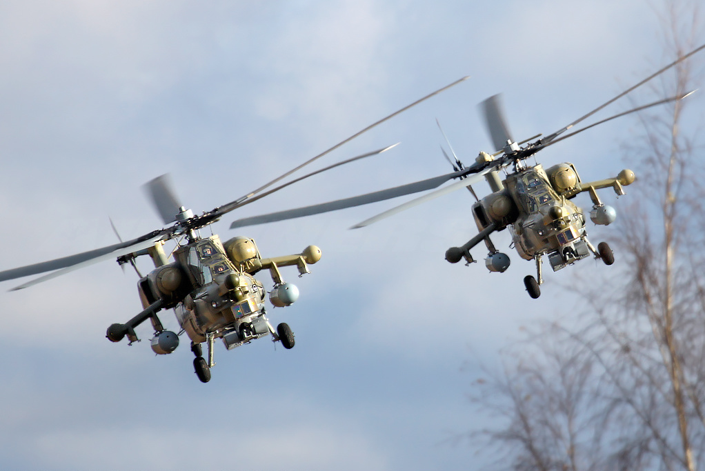 Mynd: Mi-28 par í lágu flugi