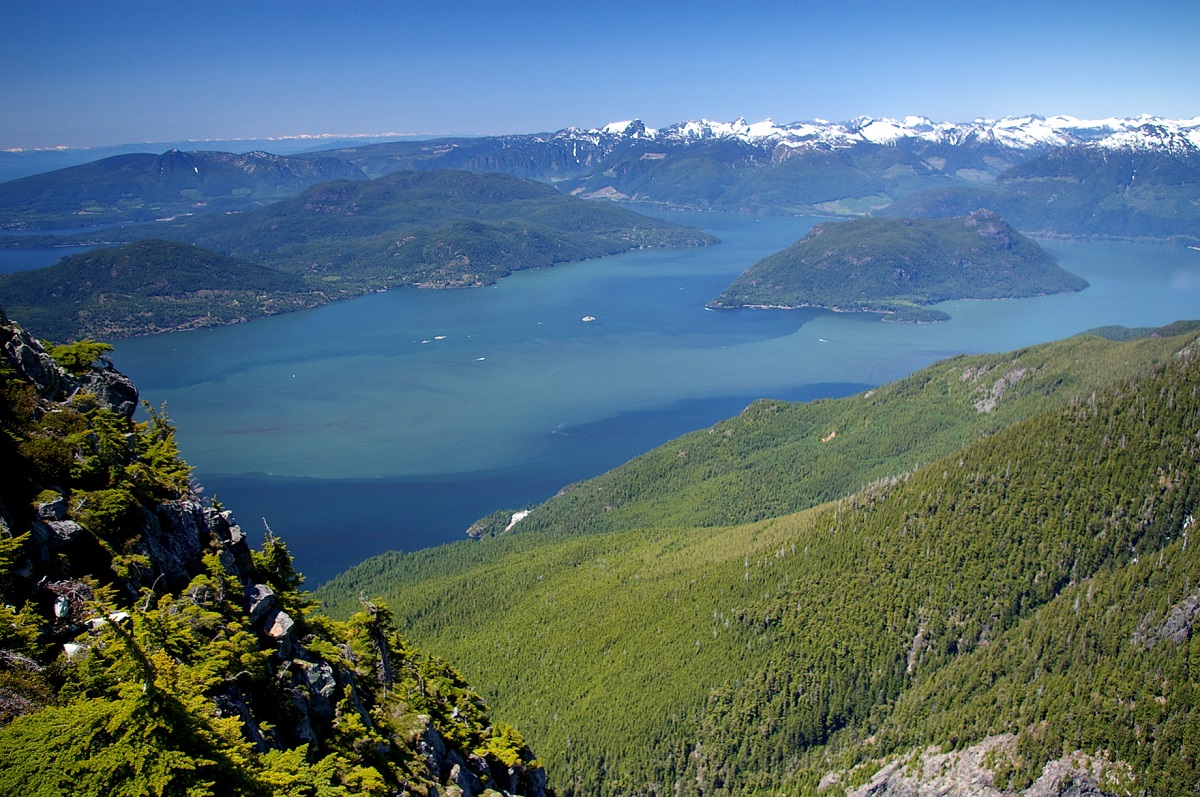 Howe - a gulf of fjords, located northwest of Vancouver, Canada