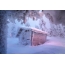 Besneeuwde hut, Lapland