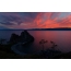 Foto Baikal, matahari terbenam di Shamanka, Pulau Olkhon