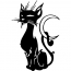 Fekete-fehér rajz egy macska