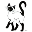 შავი და თეთრი ნახატზე კატა