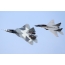 Foto: PAK FA en MiG-29 straaljagers