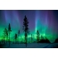 Северно светло изнад шуме близу шведског града Кируна
