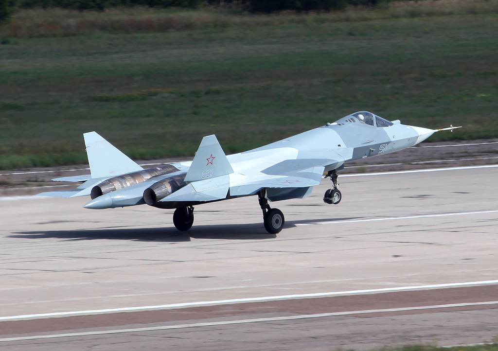 Photo taking off the Su-57 (PAK FA or T-50)