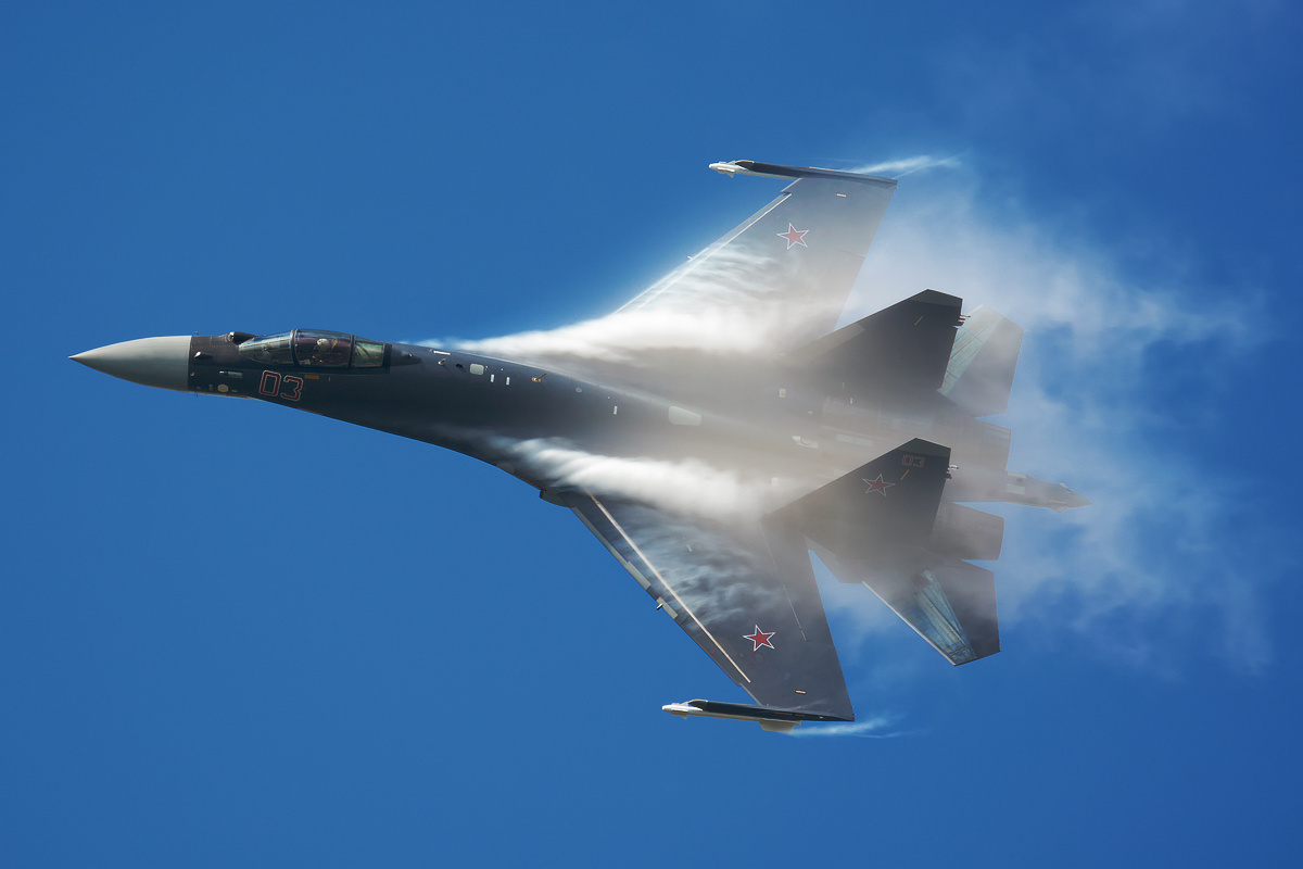 Photo of the Su-35 in flight