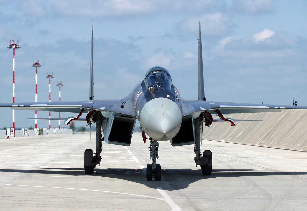 Su-35 on the runway