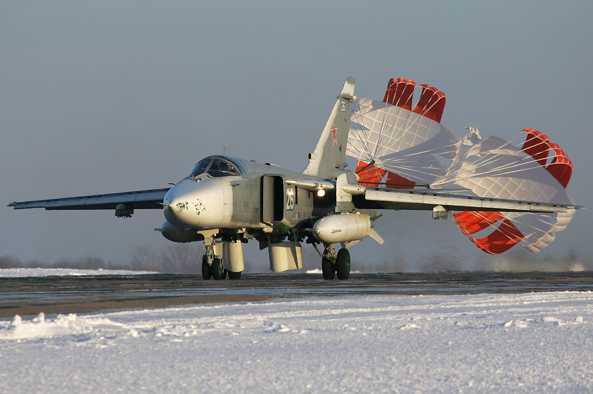 Su-24 released brake parachutes
