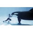 GIF image: killer whales jump out of the water